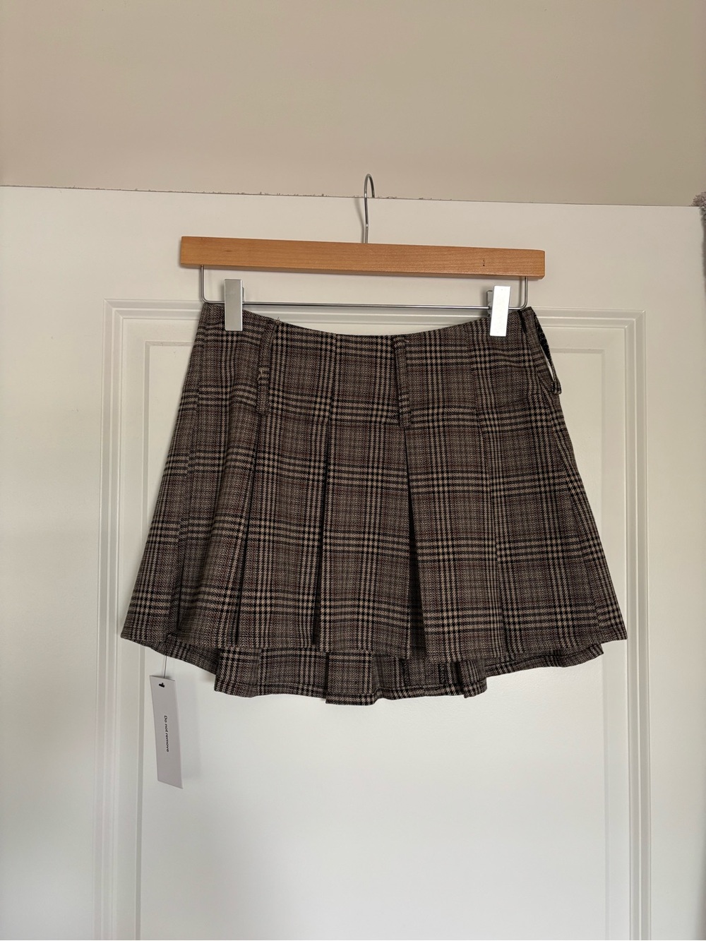 Rumored Brand, Plaid Pleated Mini Skirt - Brown and Black, NWTs